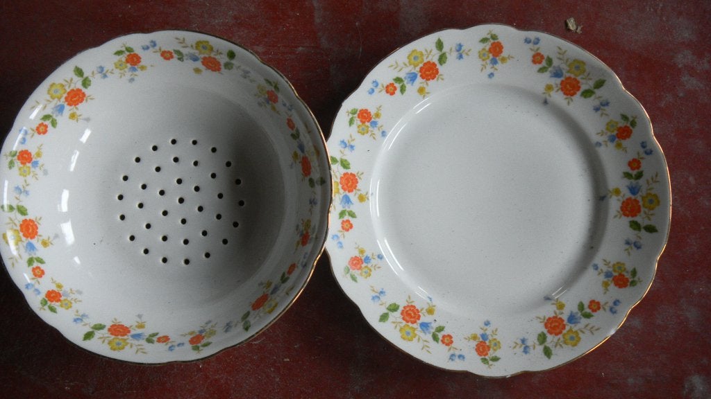 Vintage vergietschotel in porselein, Ophalen