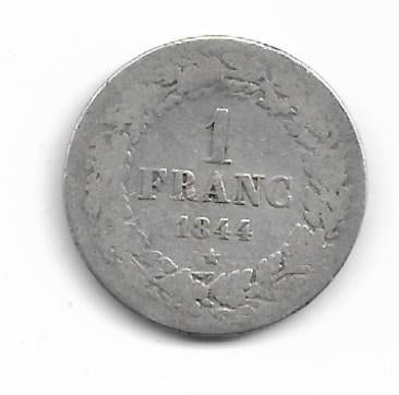 België: 1 frank 1844 (gelauwerd) = morin 27, Postzegels en Munten, Munten | België, Verzenden, Zilver, Losse munt, Zilver
