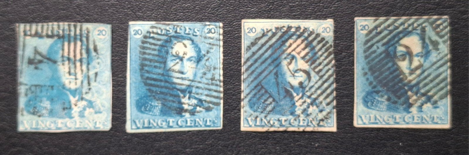 Belgique : OBP 2 (●) Epaulettes 1849., Avec timbre, Enlèvement ou Envoi, Sans gomme, Affranchi
