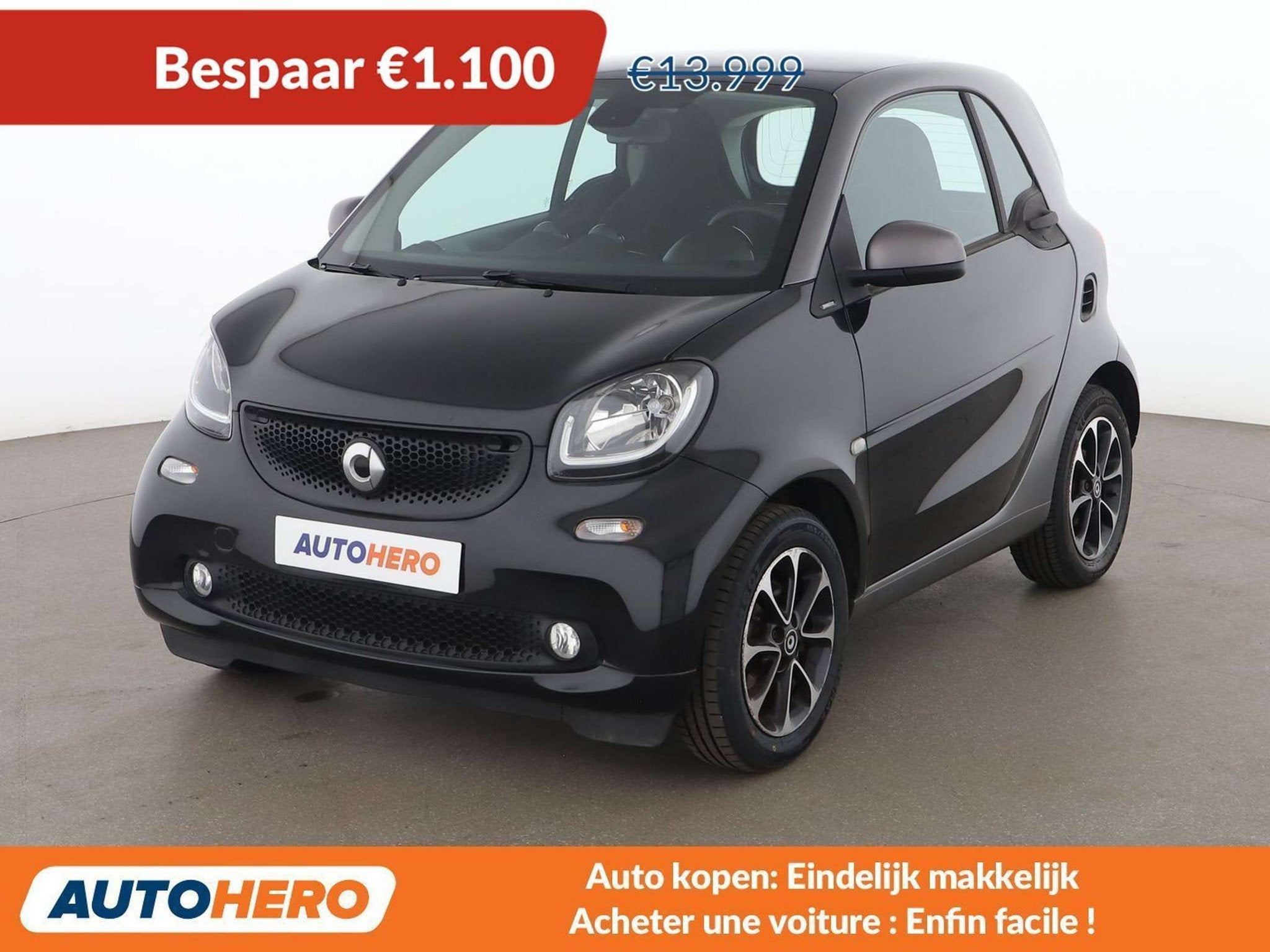 Smart Fortwo 0.9 Turbo Basis passion (automatique), Autos, Achat, 96 g/km, 2 places, Noir