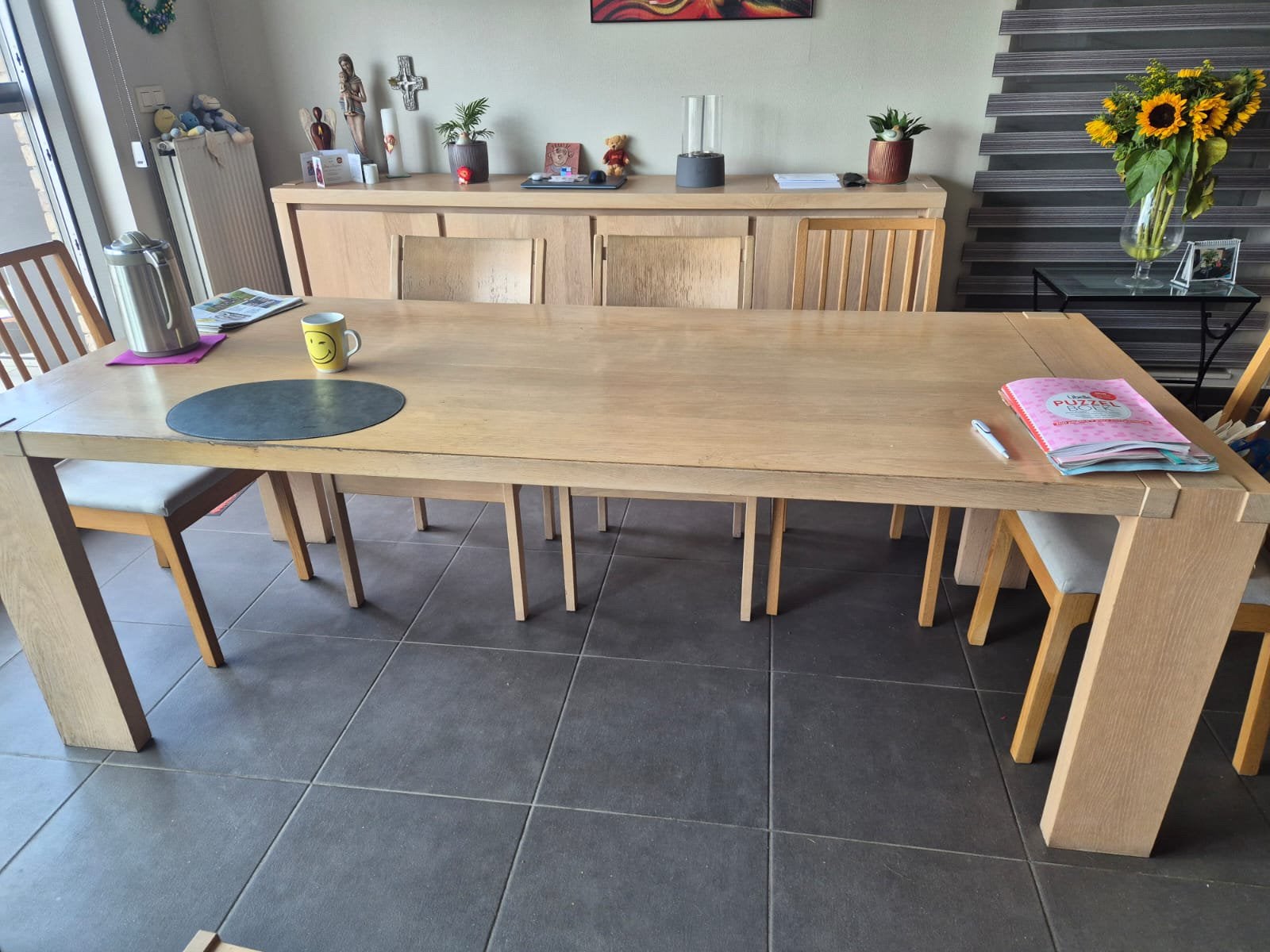 Stevige tafel + 5 stoelen (gratis af te halen!!), Ophalen, Gebruikt