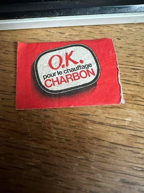 étiquette de boîte d'allumettes OK charbon, Boîtes ou marques d'allumettes, Enlèvement ou Envoi, Utilisé, Charbon