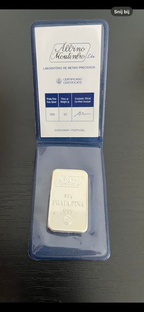 50 gram zilver baar, Enlèvement ou Envoi, Or