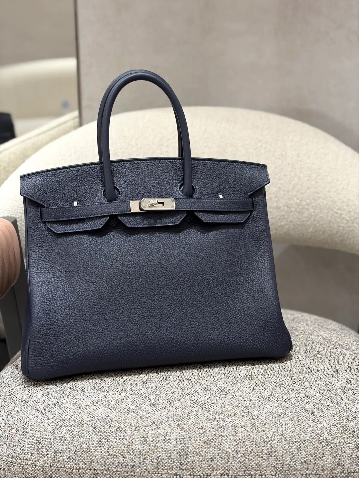 Birkin 35-Blue Nuit-Togo-S.C.G-SHw, Ophalen of Verzenden, Nieuw