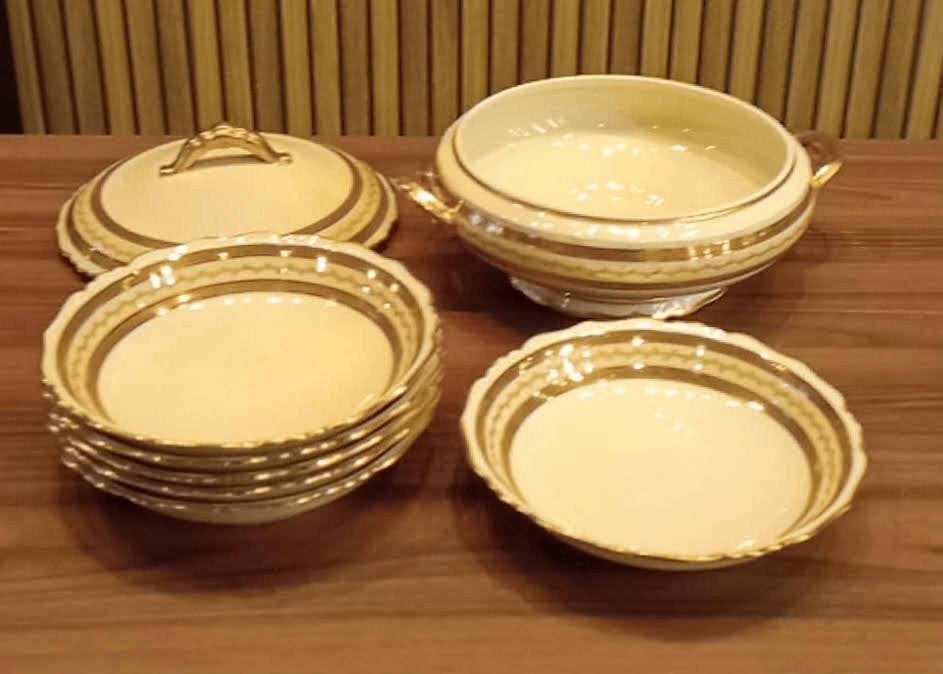 Soepterrine en 6 soepborden., Huis en Inrichting, Ophalen of Verzenden, Zo goed als nieuw