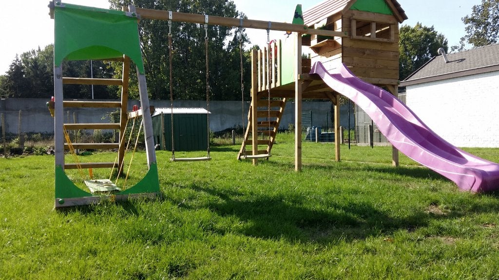 Tour de jeu avec balançoire et toboggan à vendre, Enfants & Bébés, Jouets | Extérieur | Aires de jeux, Toboggan, Corde d'escalade
