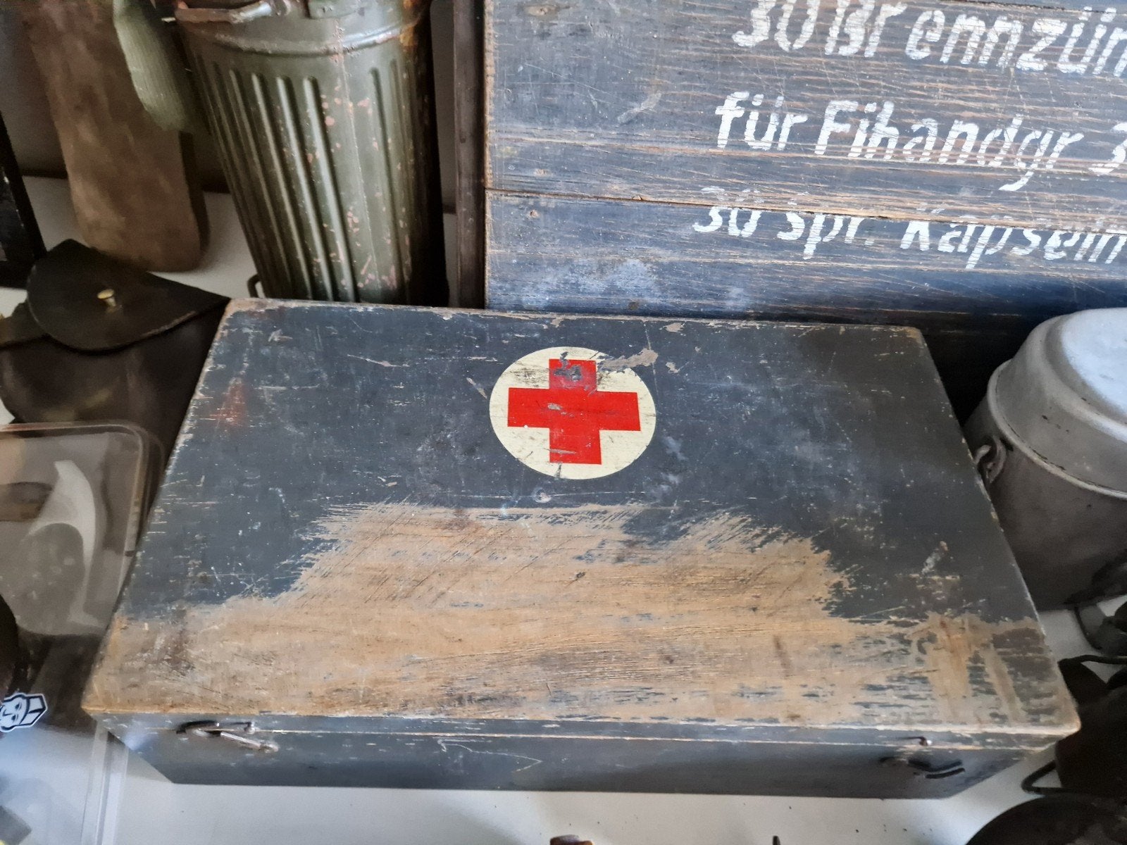 ww2 duitse DRK medic houten kist rood kruis, Collections, Enlèvement ou Envoi
