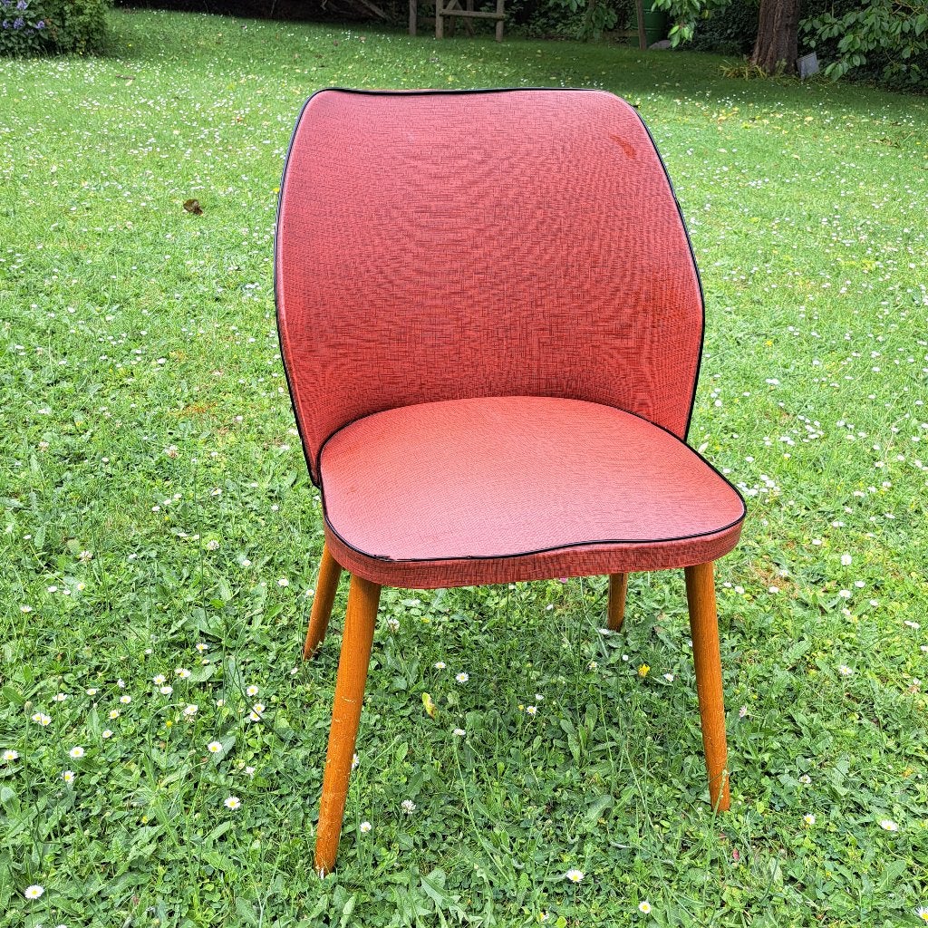 Chaise skai simili cuir vintage, Maison & Meubles, Bois, Autres couleurs, Vintage, Enlèvement