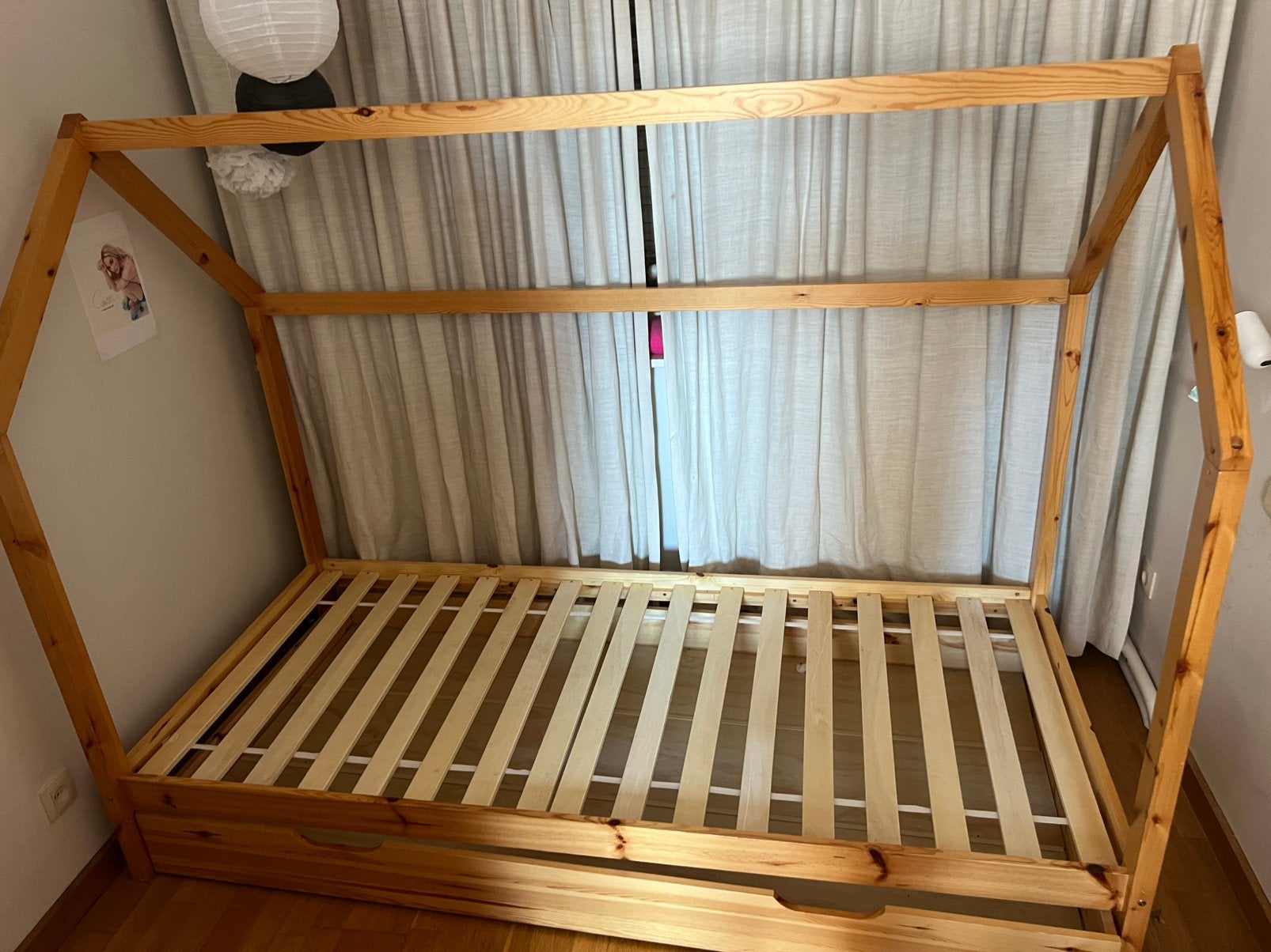 Kinderbed huisje, 85 à 100 cm, Sommier à lattes, Enlèvement, 180 cm ou plus