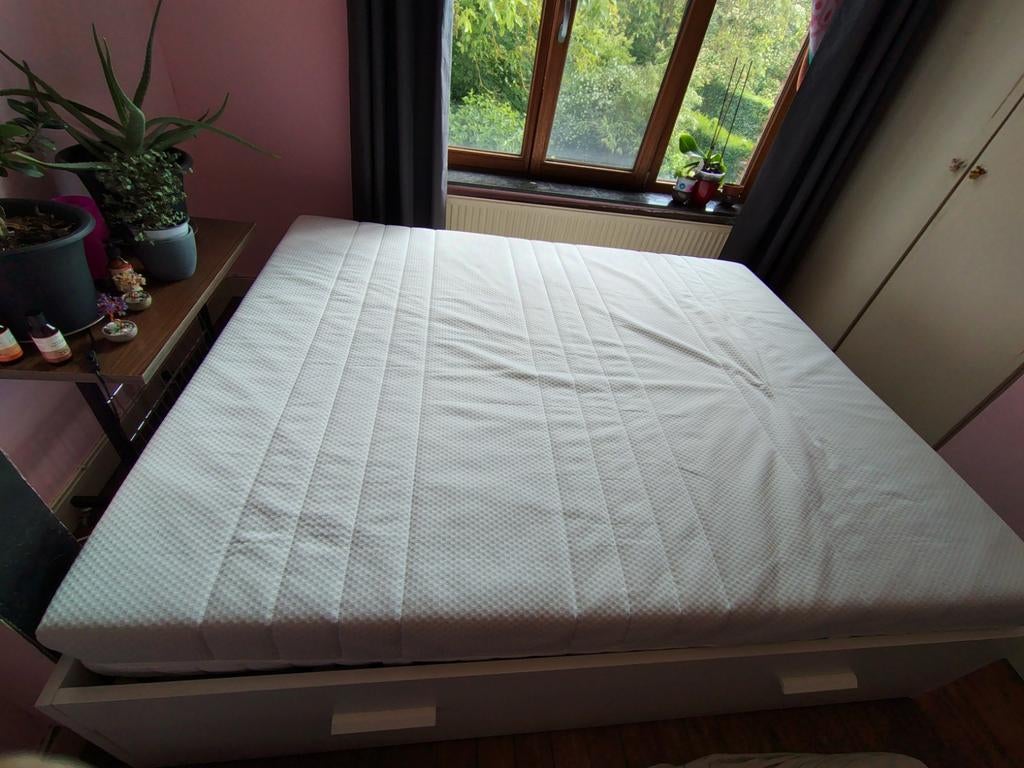 Matras 160x200cm, Ophalen, Wit, Zo goed als nieuw, 200 cm