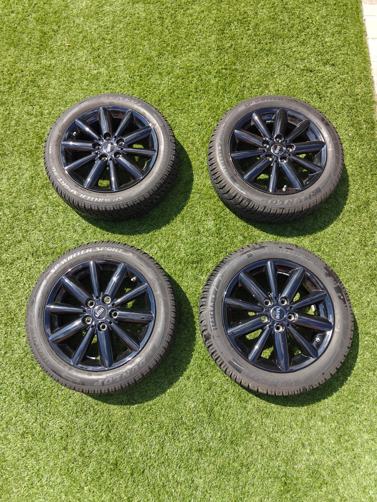 MINI Radial Spoke 508 16" zwarte wintervelgen+Dunlop Runflat, Auto-onderdelen, Ophalen, Gebruikt, 16 inch, 175 mm