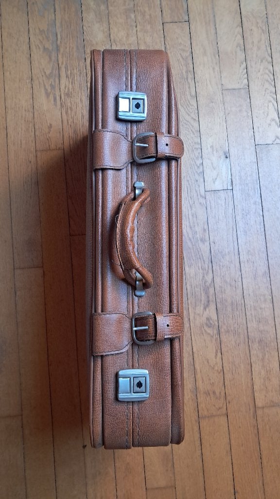 valise vintage simili cuir, Moins de 35 cm, Comme neuf, Enlèvement, 60 à 70 cm