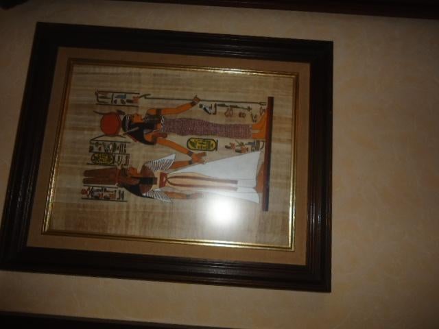 grand papyrus égyptien, Beige, 30 cm, Objet de décoration, Comme neuf
