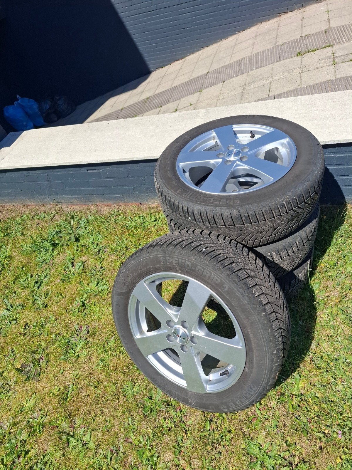 set winterbanden, Ophalen, Gebruikt, 16 inch, Banden en Velgen