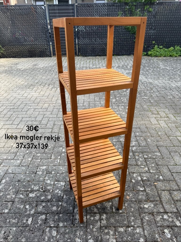 Houten ikea mogler rekje, Badkamerrek, Gebruikt, Bruin, Ophalen