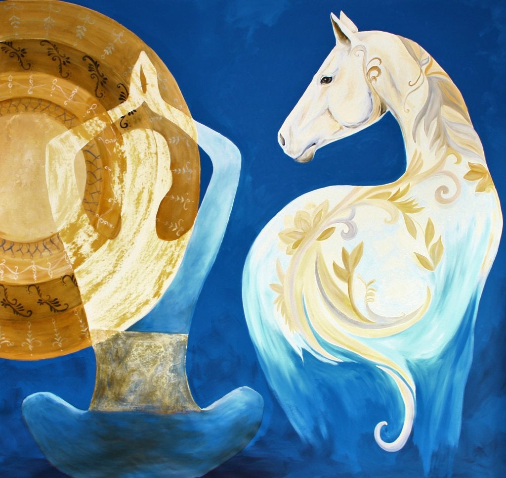 Peinture « Golden Resilience », Enlèvement, Autres styles, Toile, Peint à la main