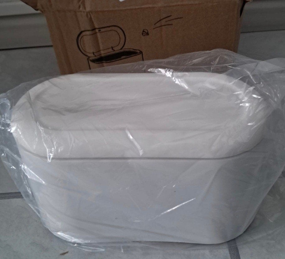 Witte mini prullenbak met drukdeksel, Maison & Meubles, Accessoires pour la Maison | Poubelles, Enlèvement ou Envoi, Neuf