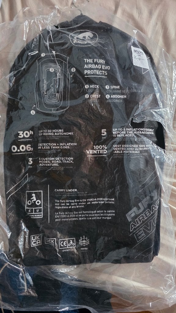 Airbag Furygan Evo XL, Motos, Manteau | tissu, Furygan, Enlèvement, Neuf, avec ticket