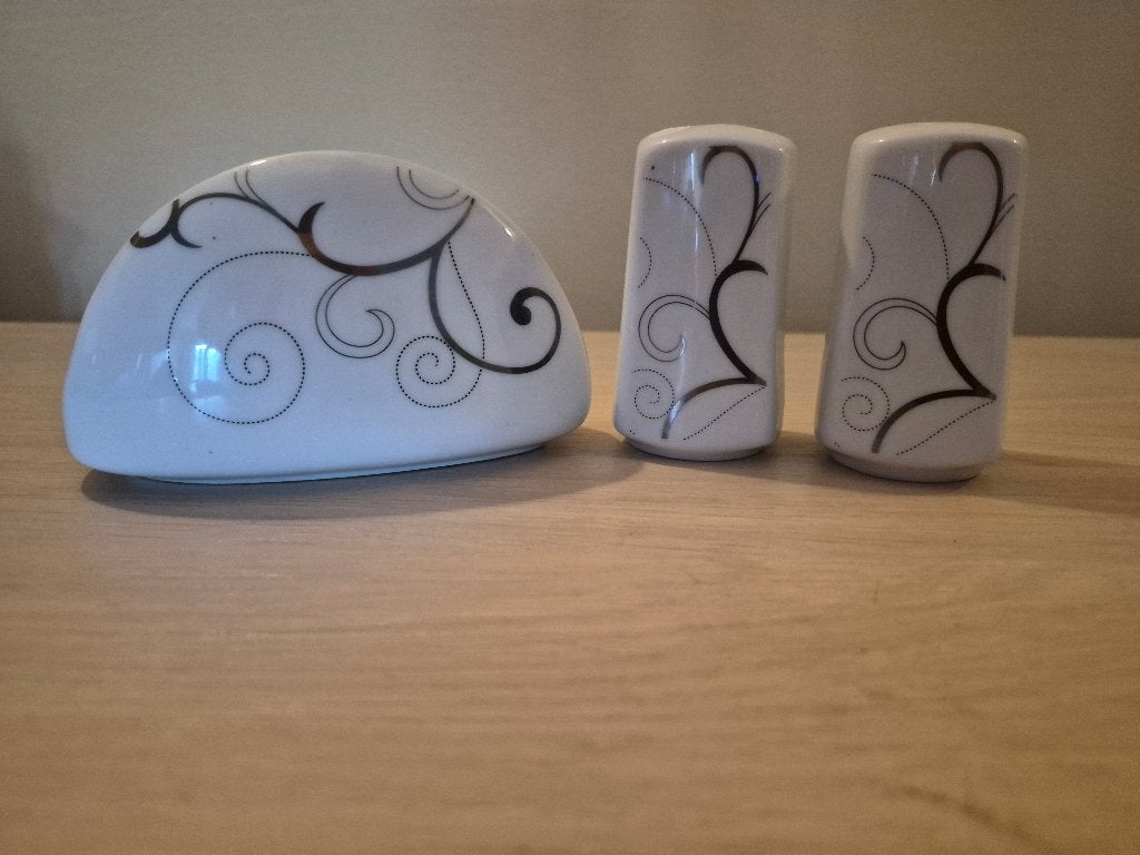 Pot de serviette et sel et poivre, Autres types, Enlèvement ou Envoi, Comme neuf, Blanc