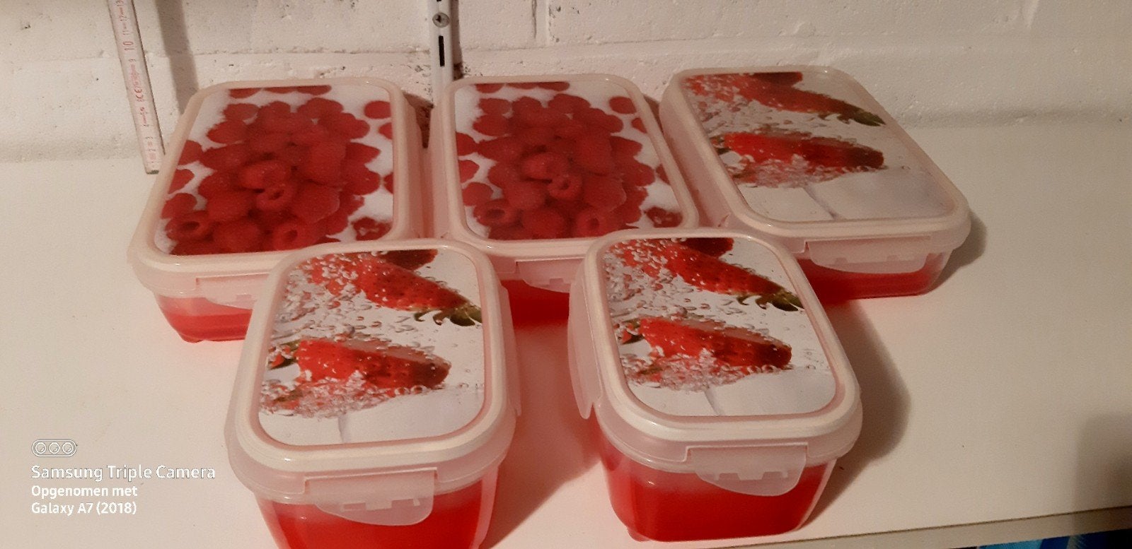 Boîtes de rangement 5 pièces avec liquide de congélation, Rouge, Enlèvement ou Envoi, Compatible lave-vaisselle, Boîte de conservation