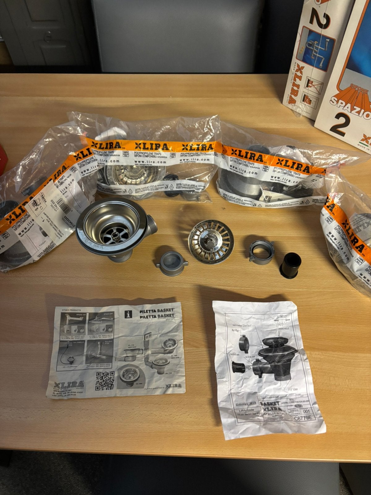 Mandafvoer met onderdelen 4 st. (Nieuw), Ophalen of Verzenden, Nieuw, Inox, Wastafel
