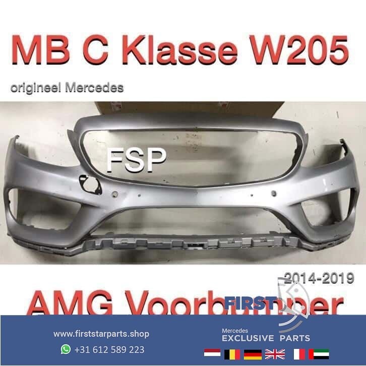 C205 Coupé AMG Voorbumper Mercedes C Klasse 2018 MB W205 C43, Gebruikt, -, Voor, Ophalen of Verzenden