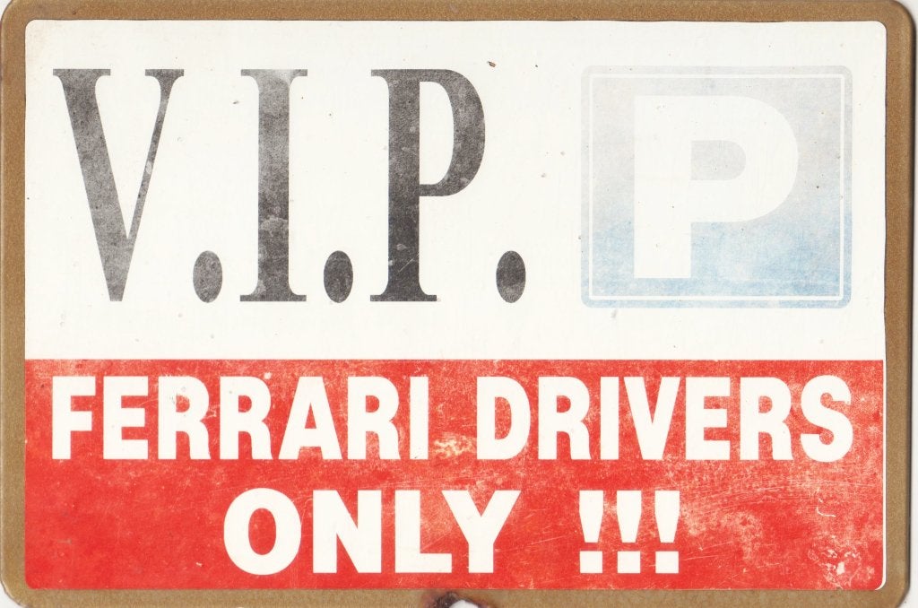 P. ancien plaque métallique-pilotes VIP Ferrari uniquement, Envoi, Utilisé