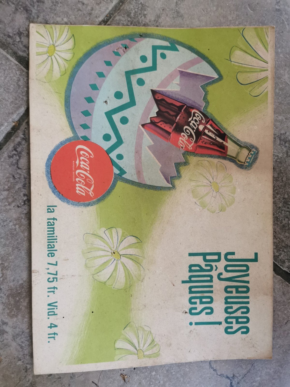 Coca cola carton publicitaire 1950, Collections, Enlèvement ou Envoi