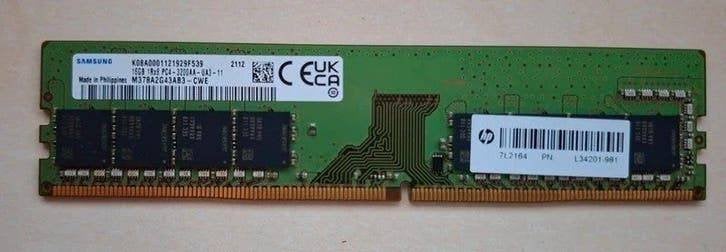 Samsung 16GB DDR4-3200 desktop geheugen M378A2G43AB3-CWE, Gebruikt, DDR4, Ophalen of Verzenden, Desktop