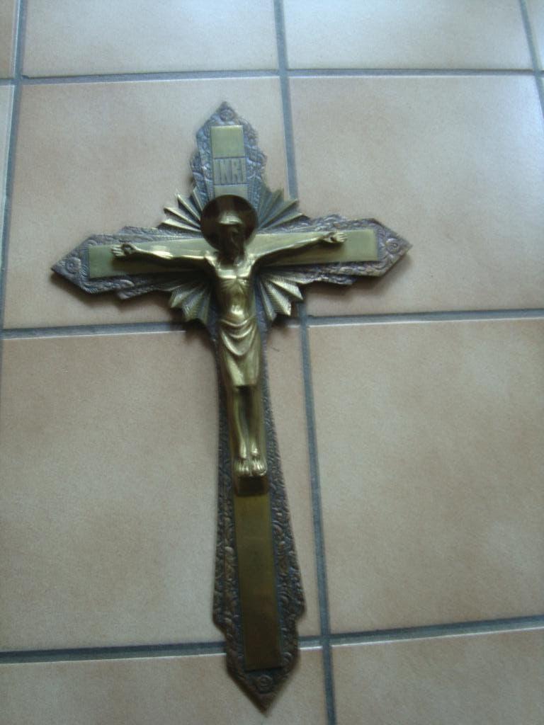 Bronzen Art Deco kruisbeeld., Antiek en Kunst, Ophalen