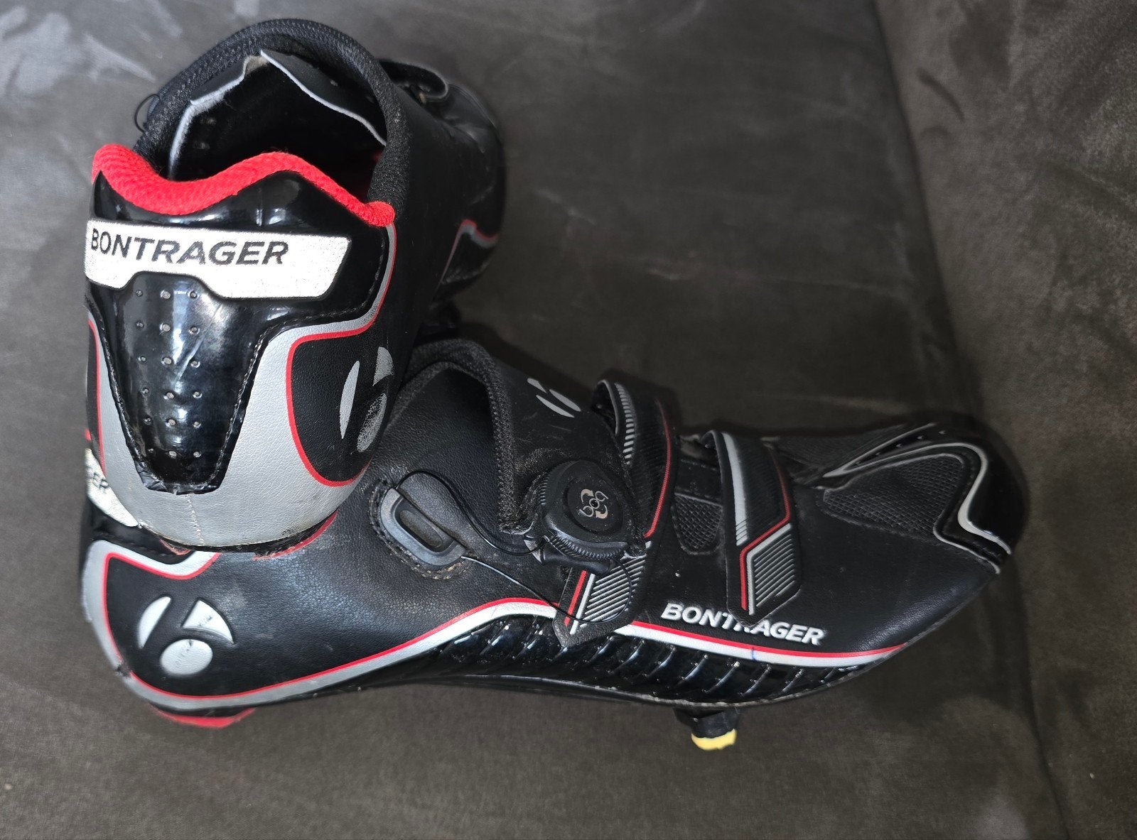 Bontrager Circuit Wielrenschoenen (Zwart/Rood) – Maat 47, Trek Bontrager, Utilisé, Chaussures, Enlèvement