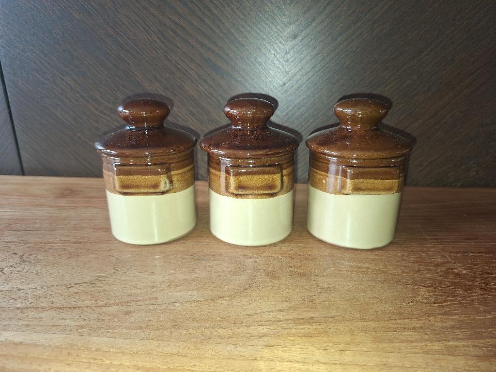 3 pots à sauce en grès, Céramique, Enlèvement, Utilisé, Autres styles