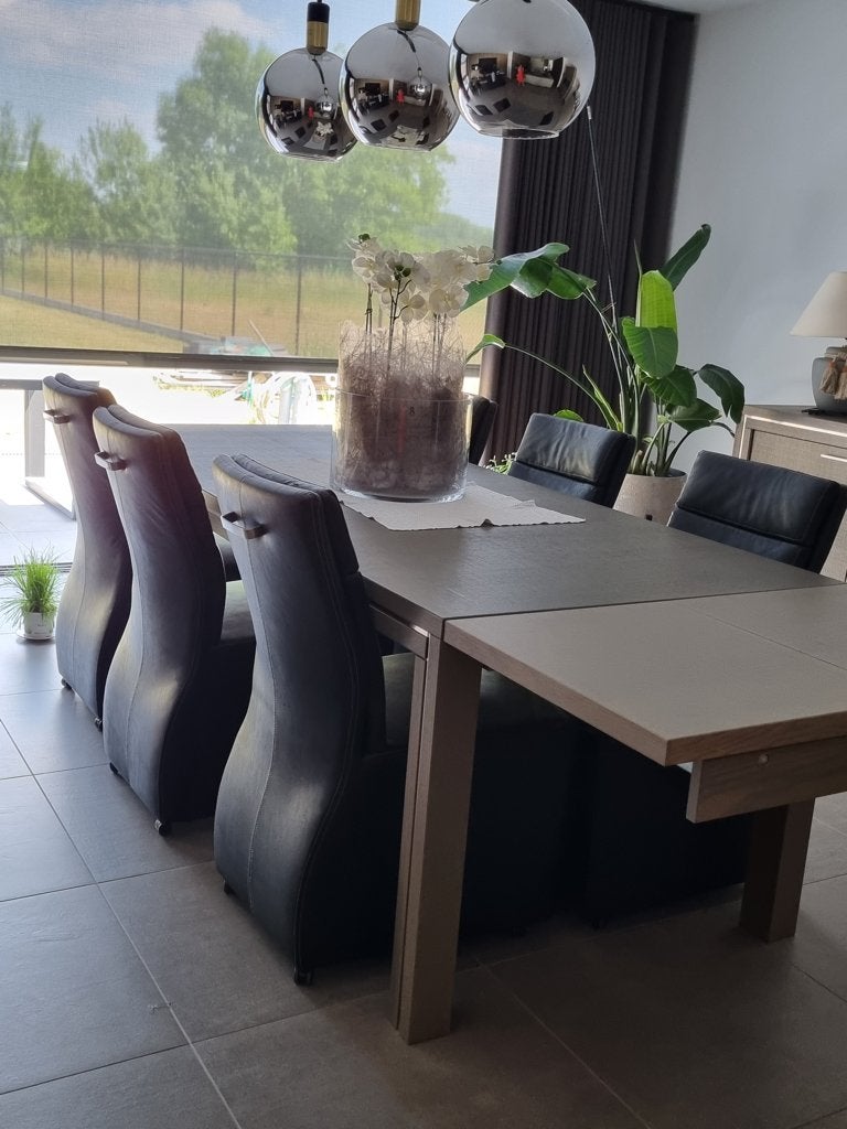 Eetkamerstoelen - 6 stuks, Huis en Inrichting, Stoelen, Ophalen, Overige materialen, Gebruikt, Zwart