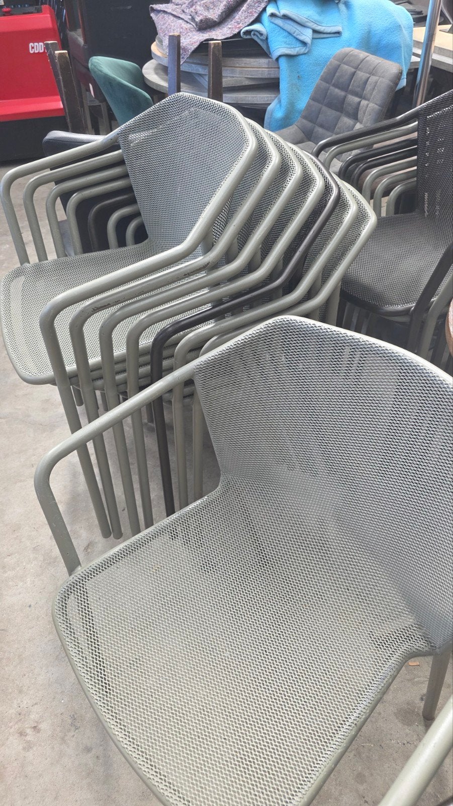 20x terrasstoelen metaal stapelbaar horeca tuin cafe bar, Hobby en Vrije tijd, Ophalen of Verzenden