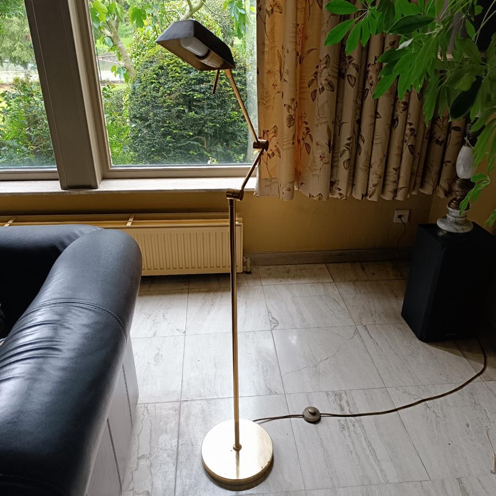 Vintage verstelbare vloerlamp / leeslamp – messingkleur, Enlèvement