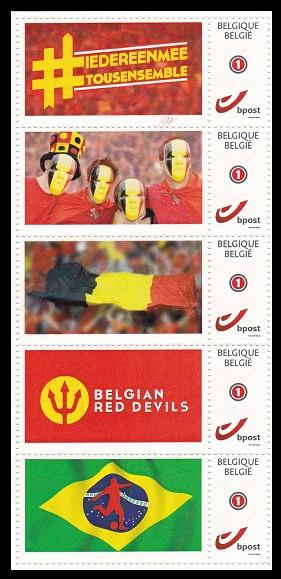 Timbres 4183 Duostamp Red Devils coupe du Monde de football, Envoi, Timbre-poste, Autocollant