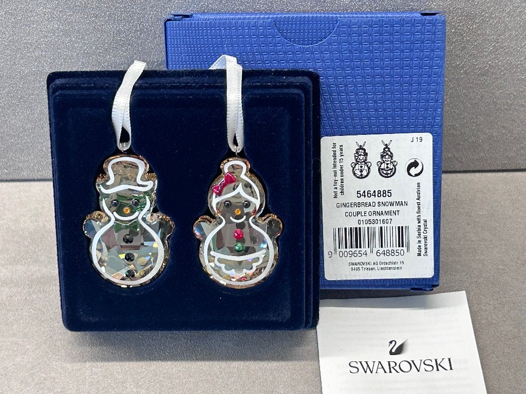 Swarovski Kerst Ornament Set,  Peperkoek Paar, Verzamelen, Ophalen of Verzenden, Nieuw, Figuurtje