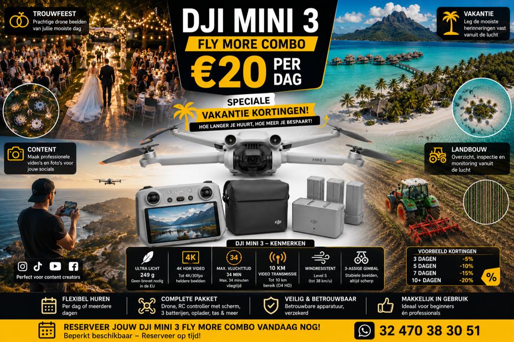 Louez un Dji Mini 3 Fly More, Enlèvement, Comme neuf, DJI