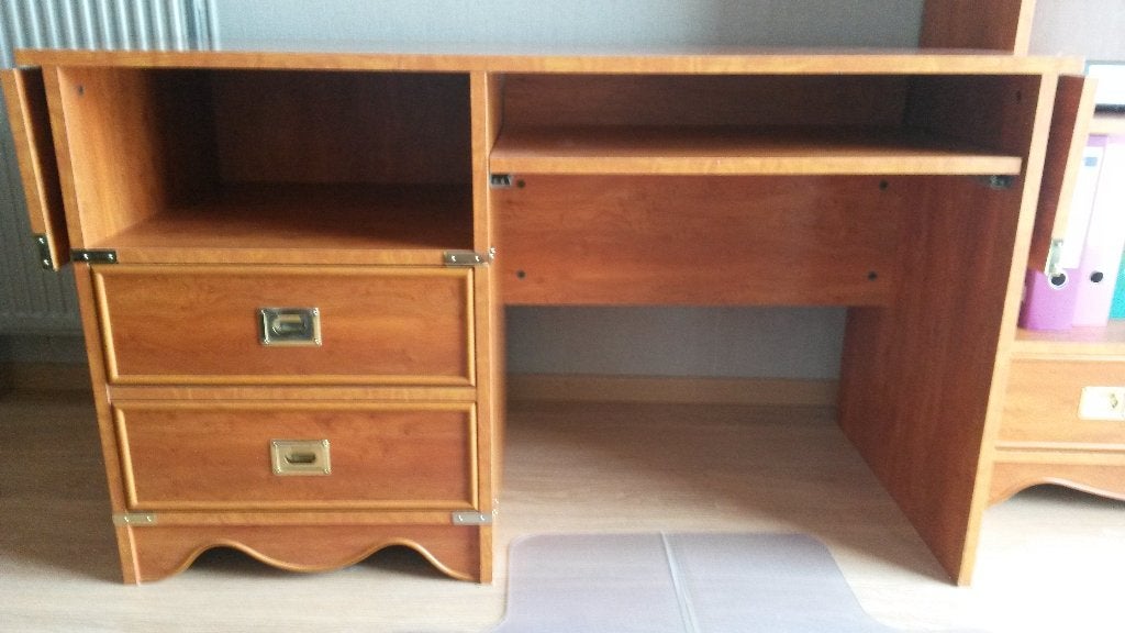 BOEKENKAST, BUREAU, KLEERKAST, Huis en Inrichting, Kasten | Kleerkasten, Ophalen, Gebruikt, Met lade(s)