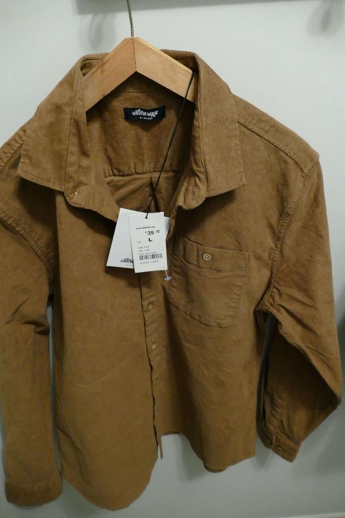 HEREMHEMD CARAMEL IN CORDUROY VAN BEL & BO, Ophalen of Verzenden, Nieuw, Halswijdte 41/42 (L)