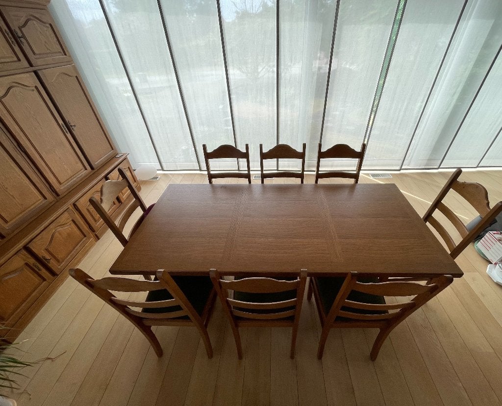 Vintage eetkamer kast + eettafel 8 personen (tv meubel), Huis en Inrichting, Ophalen, Gebruikt, Vintage, 6 tot 8 stoelen