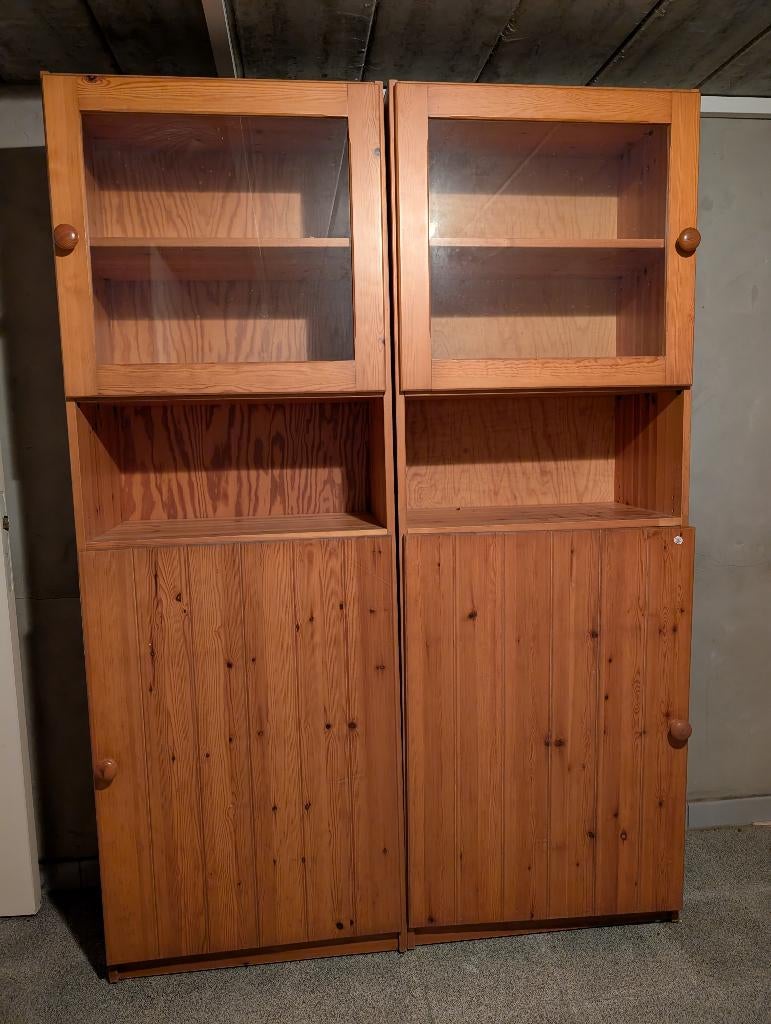 Buffetkasten met glazen deur bovenaan, Ophalen, Gebruikt, 50 tot 100 cm, 25 tot 50 cm