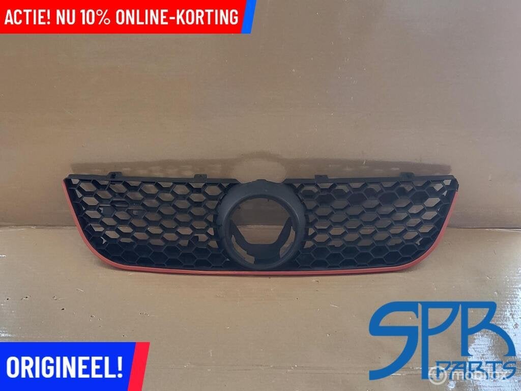 VW POLO IV FACELIFT 9N3 GTI GRILLE ORIGINEEL GRILL 2005-2009, Gebruikt, VOLKSWAGEN, Volkswagen, Ophalen of Verzenden
