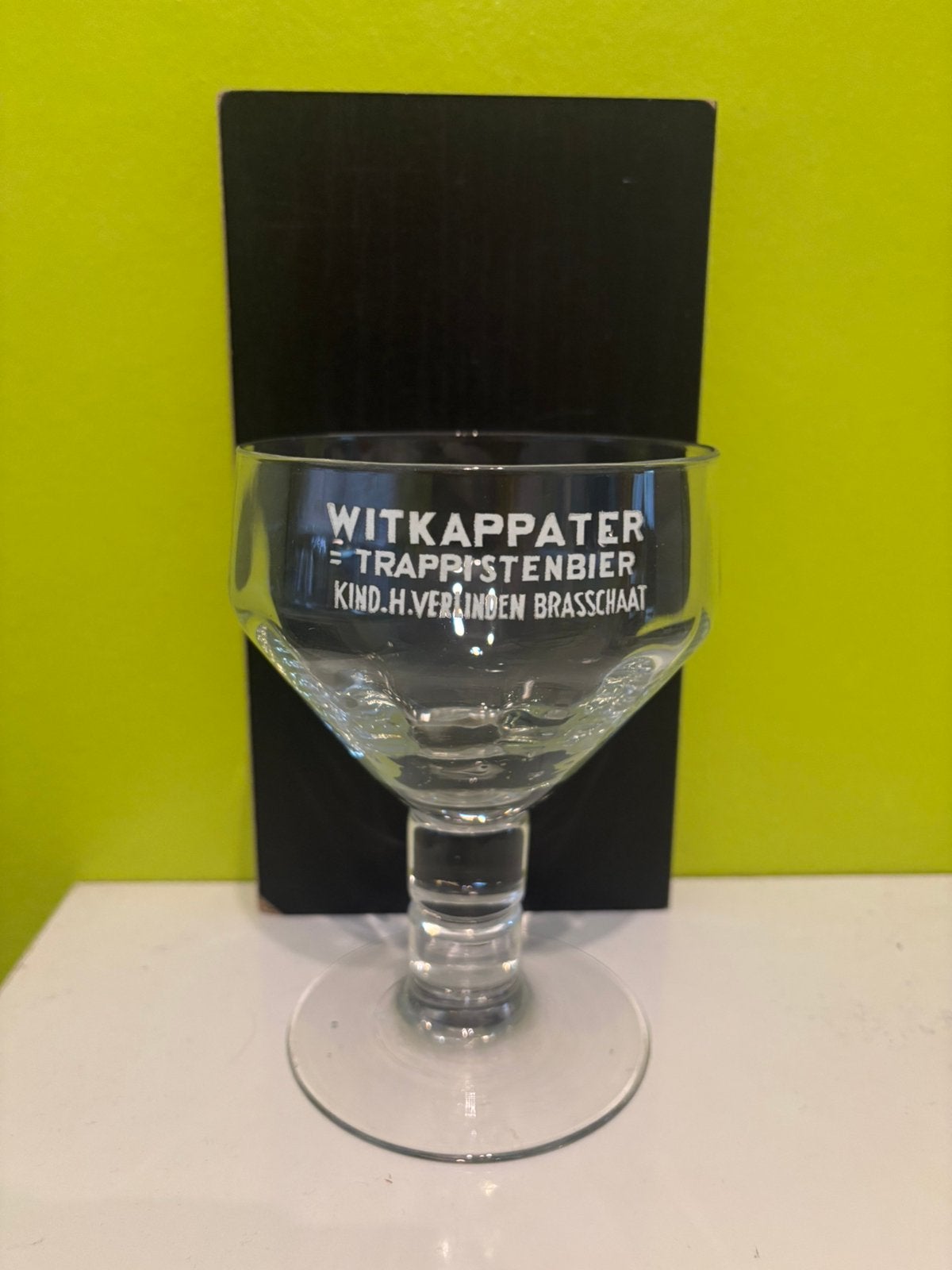 Ancien verre à bière Witkappater, bière trappiste Brasschaat, Enlèvement ou Envoi, Comme neuf, Verre ou Verres, Autres marques