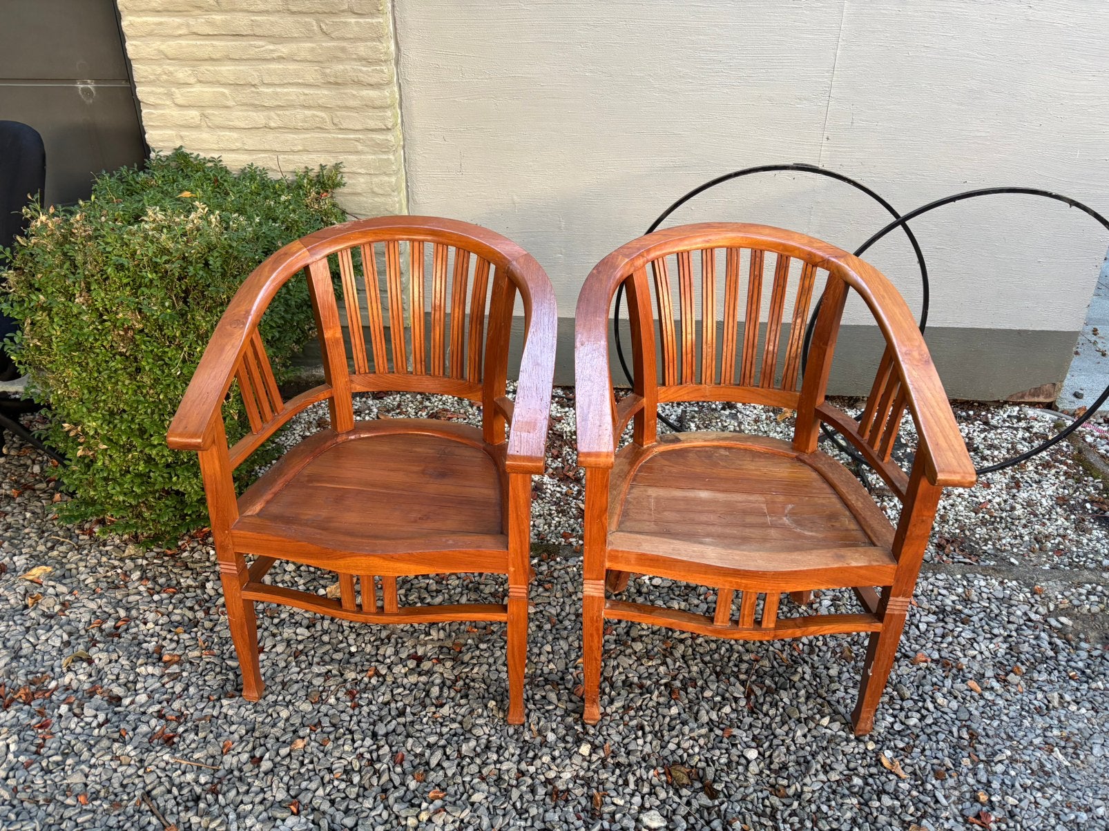 2 teak houten stoelen vintage, Enlèvement, Bois, Deux
