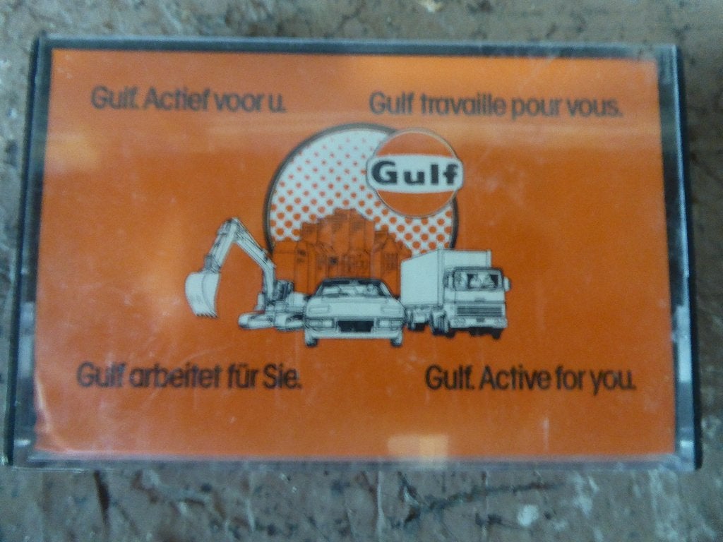 Gulf cassette audio vintage, Ophalen of Verzenden, Gebruikt, Reclamebord