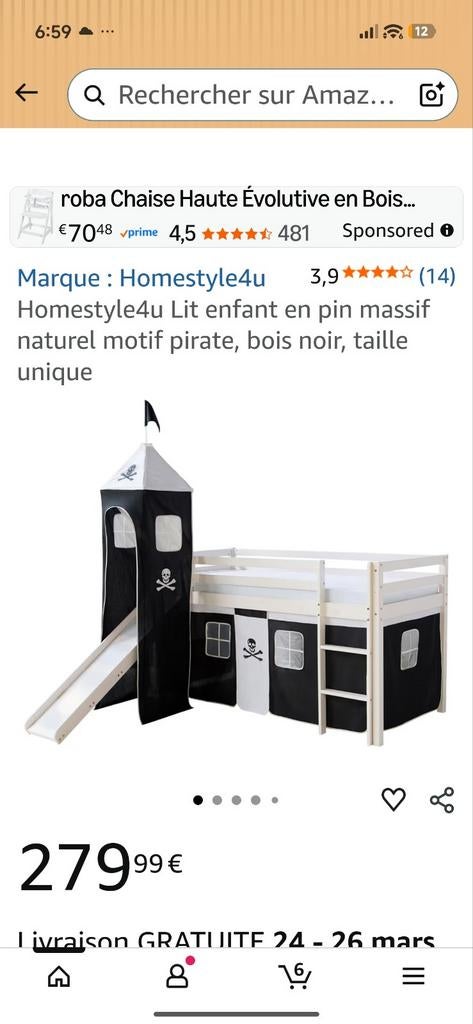 Lit enfant avec cabane et toboggan, Enlèvement