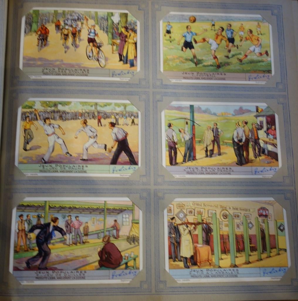 Set Liebig Prenten Jeux populaires (1939)., Verzamelen, Ophalen of Verzenden, Zo goed als nieuw, Voor 1940, Prent