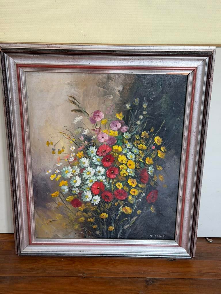 Schilderij met kader - bloemen, Antiek en Kunst, Ophalen