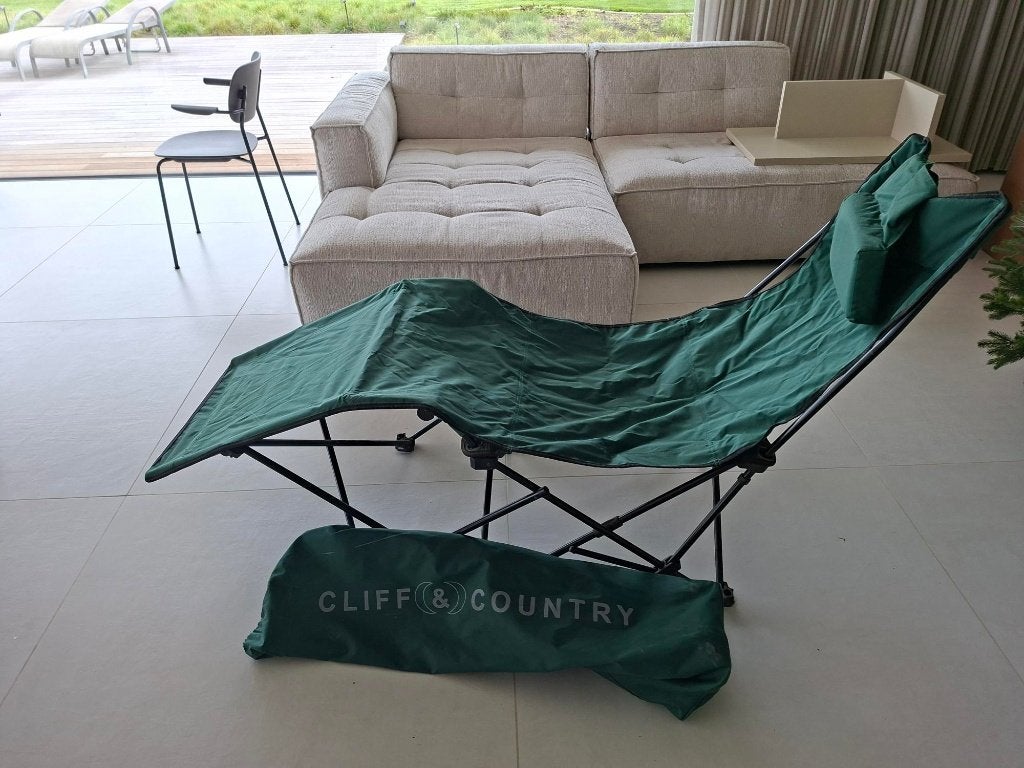 Kampeer ligstoel, Ophalen, Zo goed als nieuw, Campingstoel
